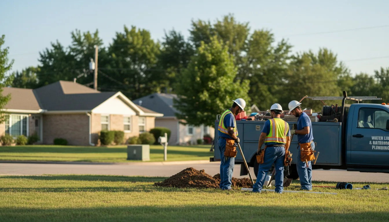 Residential water line and bathroom plumbing service in Washta, IA